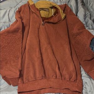 Men's Rust Zip-Up Sweater